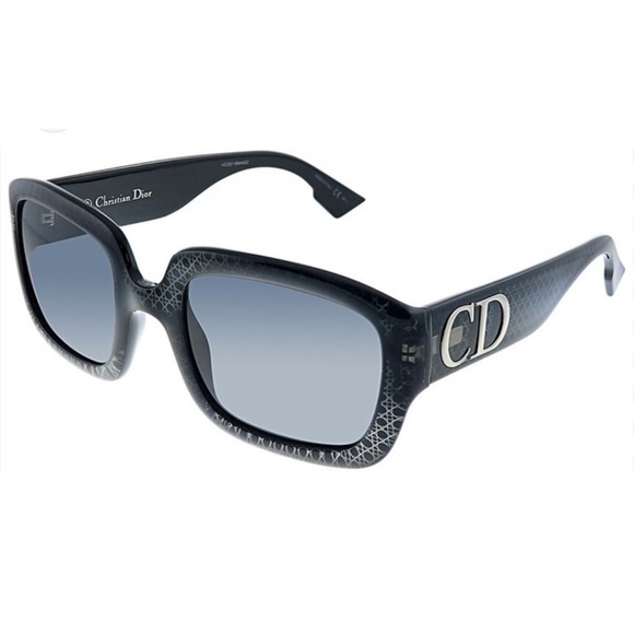 CHRISTIAN DIOR DDior Black & Silver 54 mm Sunglasses - Picture 1 of 11